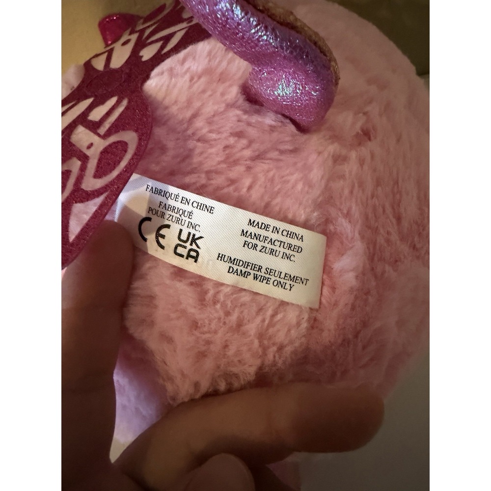 ZURU Pink Plush Unicorn Cat Heart Belly Wings Stuffed Animal 8" Toy - Picture 4 of 5